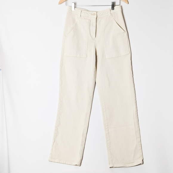WILFRED  Modern Utility Pant Wide Leg Trouser GD Birch White 2 Aritzia - Picture 9 of 13